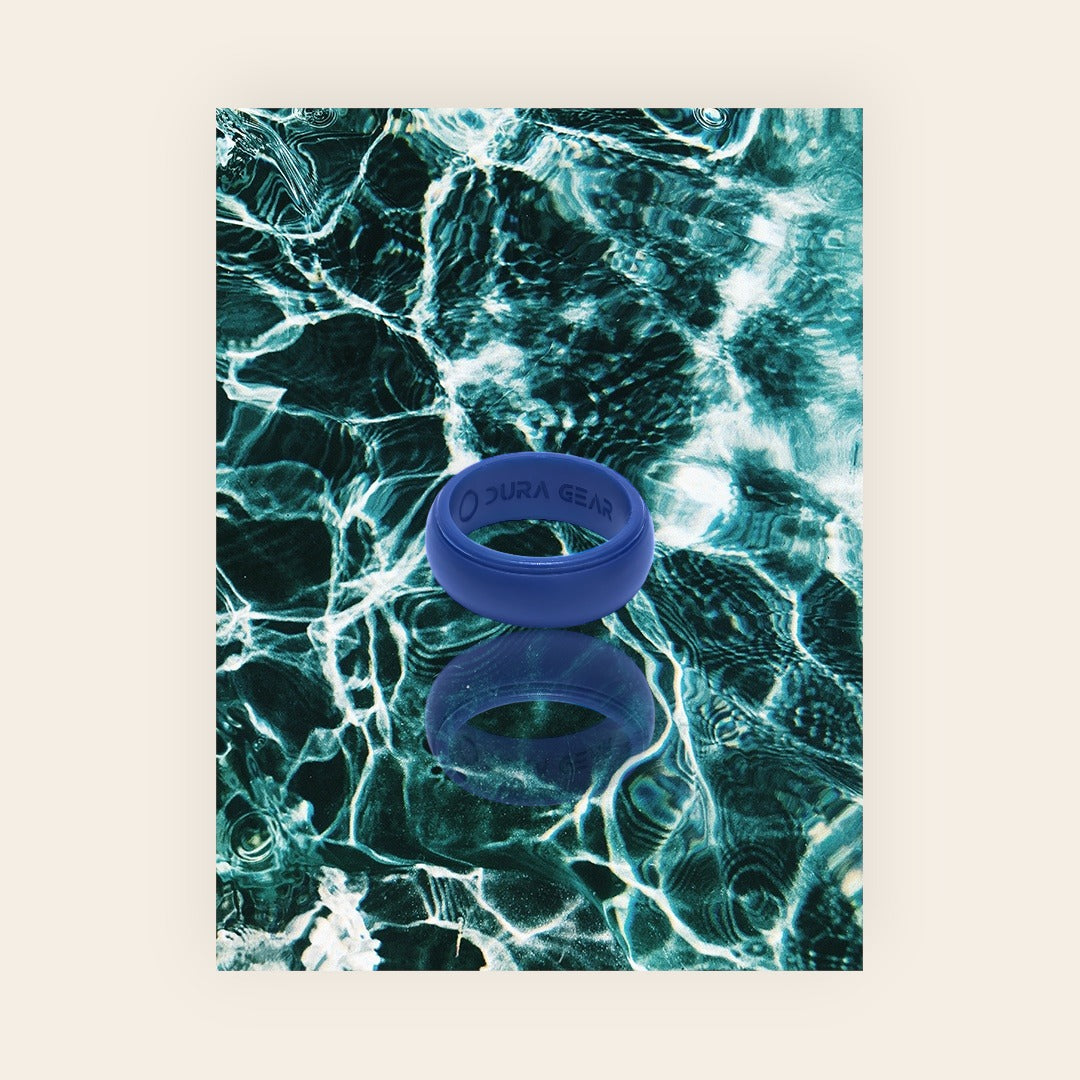 blue silicone ring Dura Gear The Gentleman flexible mens ring comfortable durable everyday use