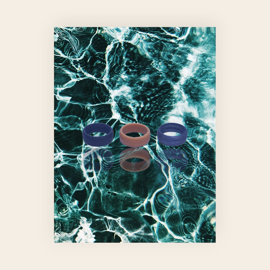 Dura Gear Natural textured silicone rings maple walnut and grey durable flexible everyday wear New Zealand