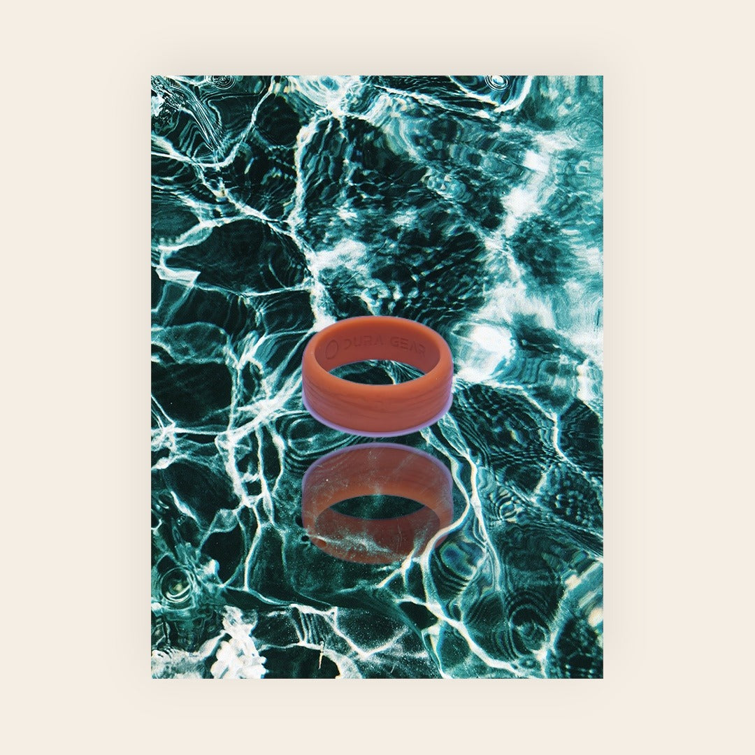 Dura Gear Natural walnut silicone ring brown textured flexible durable everyday wear