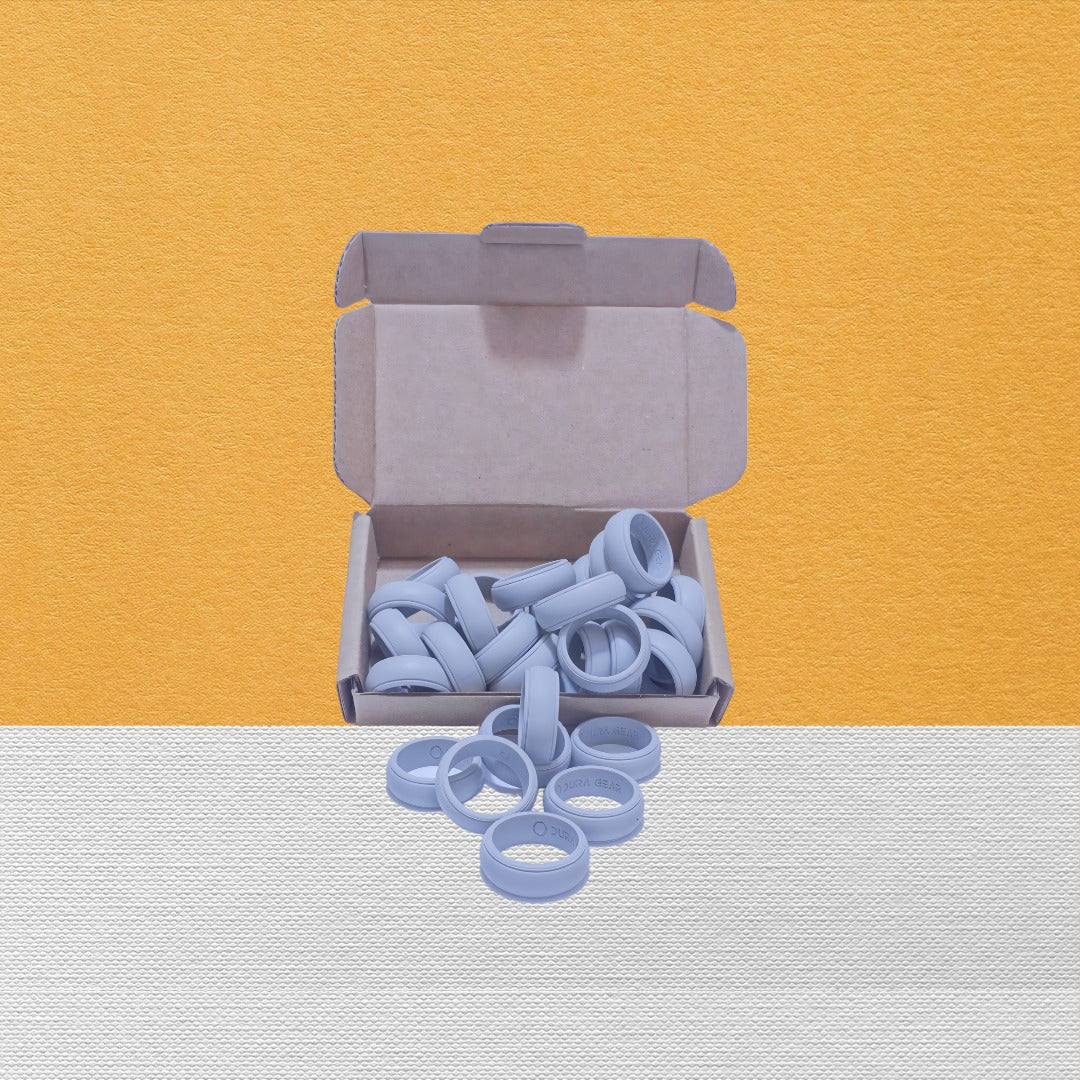 grey silicone rings bulk box Dura Gear mens rings flexible minimal everyday collection